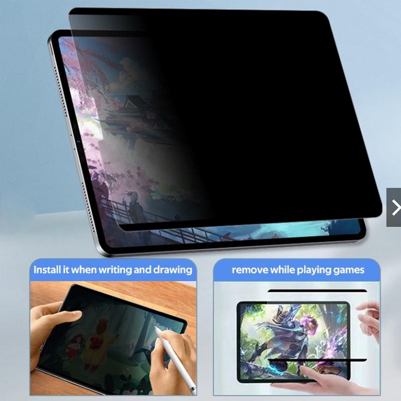 2 in 1 Magnetic Detachable Privacy Filter Screen Protector Compatible with iPad Pro 11 12.9 Air 4 5 Mini 9.7 10.2 10.5 inch with webcam cover gift 1