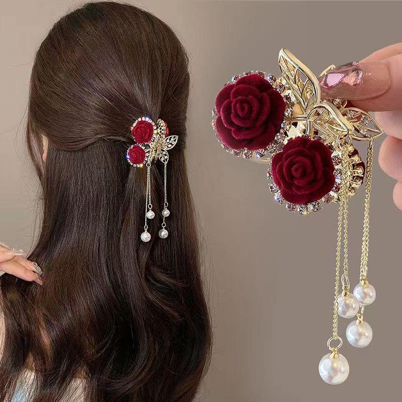 Klip Rambut, Aksesori Rambut Wanita, Mawar, Ceri, Rumbai, Ekor - TikTok ...
