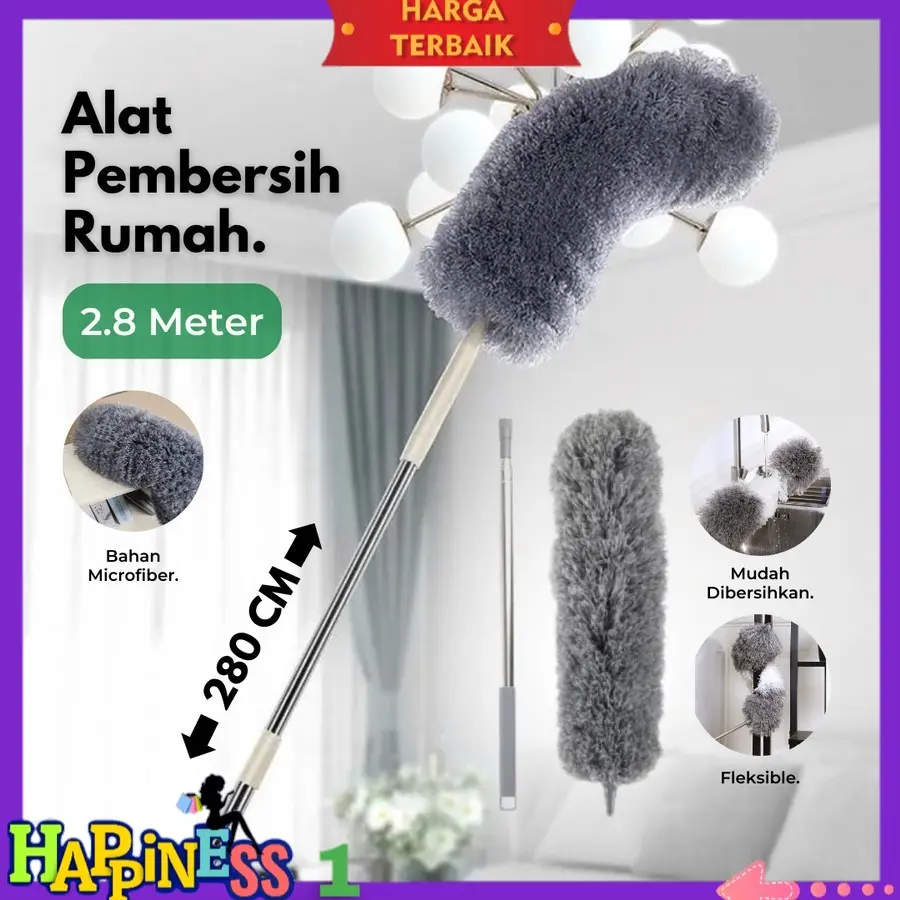 KEMOCENG 2.8 METER - KEMOCENG TELESKOPIC TELESCOPIC MICROFIBER TARIK TEKUK FLEXIBLE ADJUSTABLE