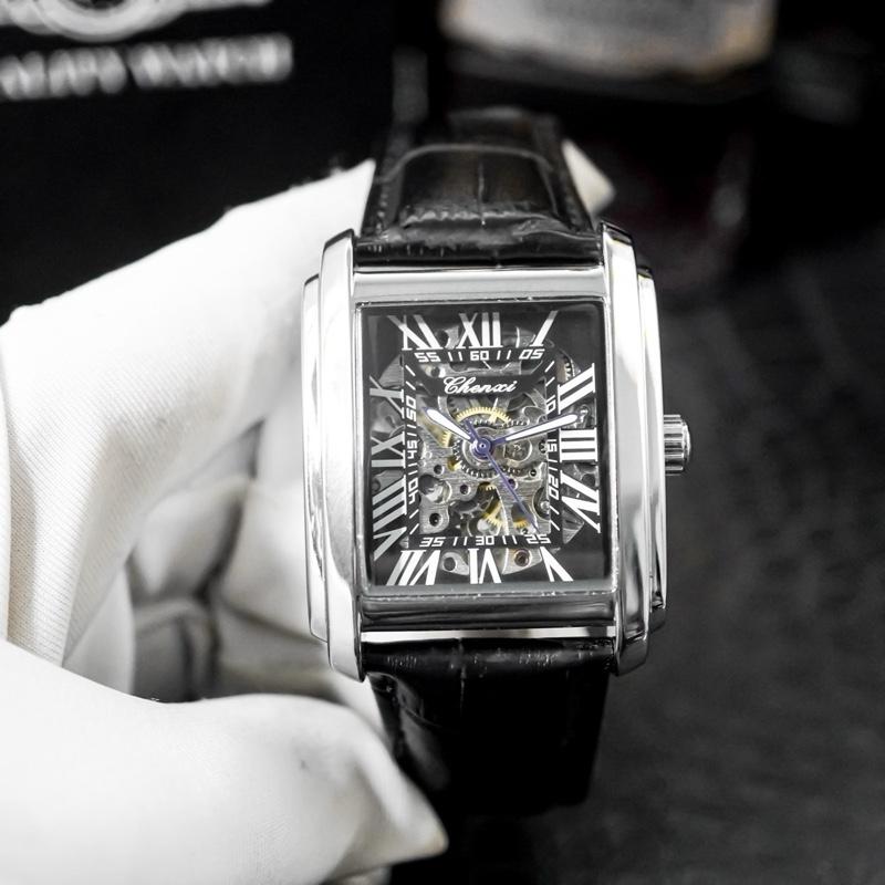 [LUM WATCH]  Đồng Hồ Cơ Dây Da Vuông Chính Hãng Chenxi Cao Cấp 777 Chống nước 5ATM, Tặng Hộp Xịn - Bảo Hành Chính Hãng 12 Tháng