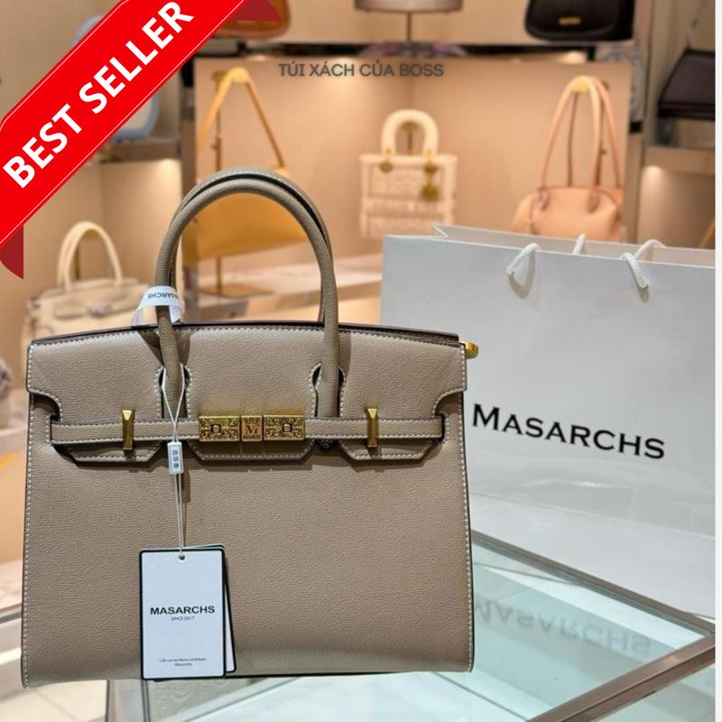  Túi xách nữ HERSANI CHÍNH HÃNG sang trọng đẳng cấp tôn khí chất thời thượng biểu tượng của sự xa xỉ và quyền lực đa phong cách đi làm đi dự tiệc. Xách tay  đeo vai Bag túi xách Xám da voi - size 30cm - HS3072  BEST SELLER  