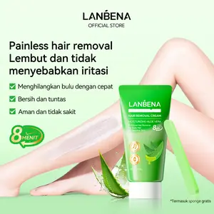 [OFFICIAL STORE] LANBENA Krim Penghilang Bulu Profesional 40g/60g - Lembut Tidak Meninggalkan Residu untuk Kaki Lengan Ketiak