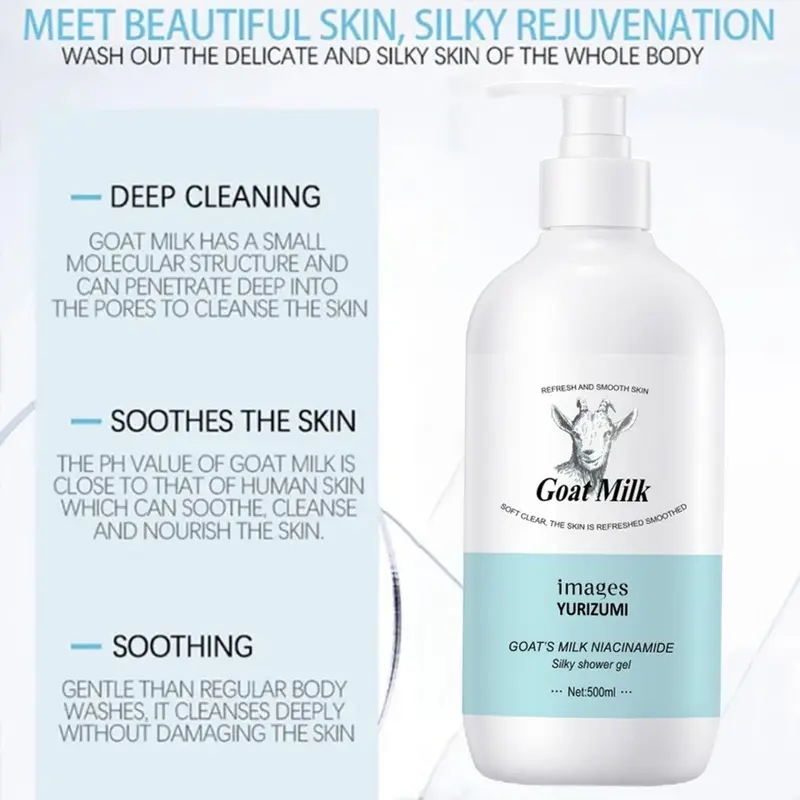 Goats Milk Whaitening Soap Sabun Mandi Cair Pemutih Kulit Seluruh Badan Dan Wajah - Sabun Mandi Viral 500ml 2