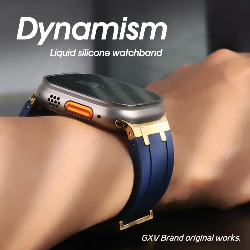 Dây đeo cao su silicon lỏng thể thao, cho iWatch Ultra 49mm, 45mm, 44mm, 41mm và 40mm, dây đeo đồng hồ với Bộ Chuyển Đổi bằng thép không gỉ, cho iWatch Dòng 8, 7, 6, 5, 4, SE2, dây đeo thay thế bền, với hộp gói 0