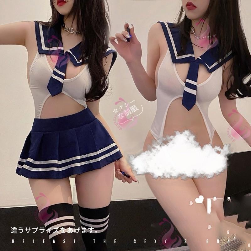 Lingerie Sexy Japanese Manis Siswa Cosplay Seksi hot Set Jumpsuit Rok Mini 3A211 Lingerie Hot Cosplay Kostum Seragam Setelan Sekolah Jepang Import 8