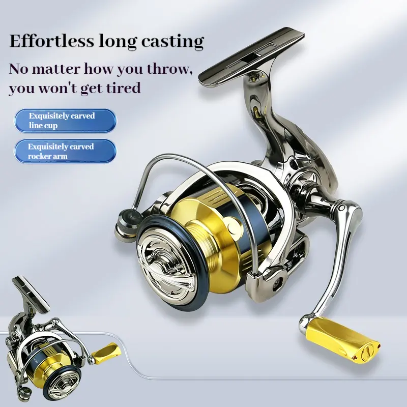 Cuộn câu cá, TZELURE, Dòng MK-lll, Vòng bi 6 + 1, Tỷ lệ tốc độ 5.2: 1, Lực hãm 6-8kg, Cuộn câu khắc kim loại, Tay cầm khắc kim loại, Vòng bi kín đôi, Có sẵn trong các kích cỡ 1000-4000 0