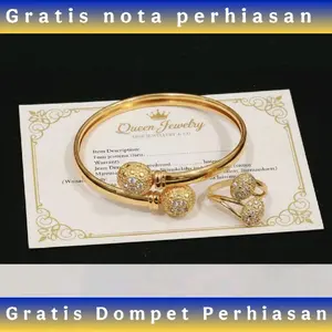 Gelang Bangle E.M.A.S Muda Asli Motif Bola Permata Gratis Dompet Dan Surat Perhiasan Dari Toko