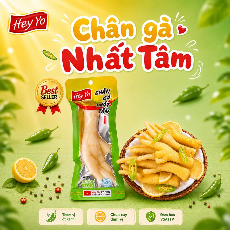 COMBO CHÂN GÀ CAY NHẤT TÂM HEY YO – Chân Gà Ngâm Ớt Xanh Hey Yo Cay Nồng Cực Đã