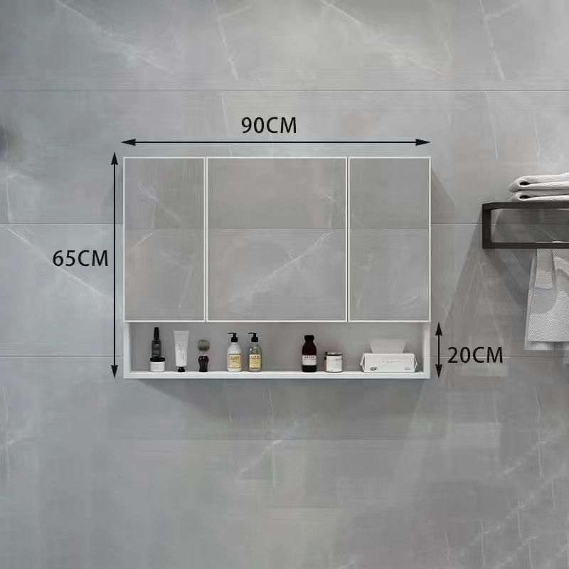 Product Introduction of 【SG-STOCK】Aluminum athroom Mirror Cabinet Wall Makeup Cabinet Hanging Cabinet Glass Cabinet Bathroom Cabinet Makeup Mirror Decor Installation 24