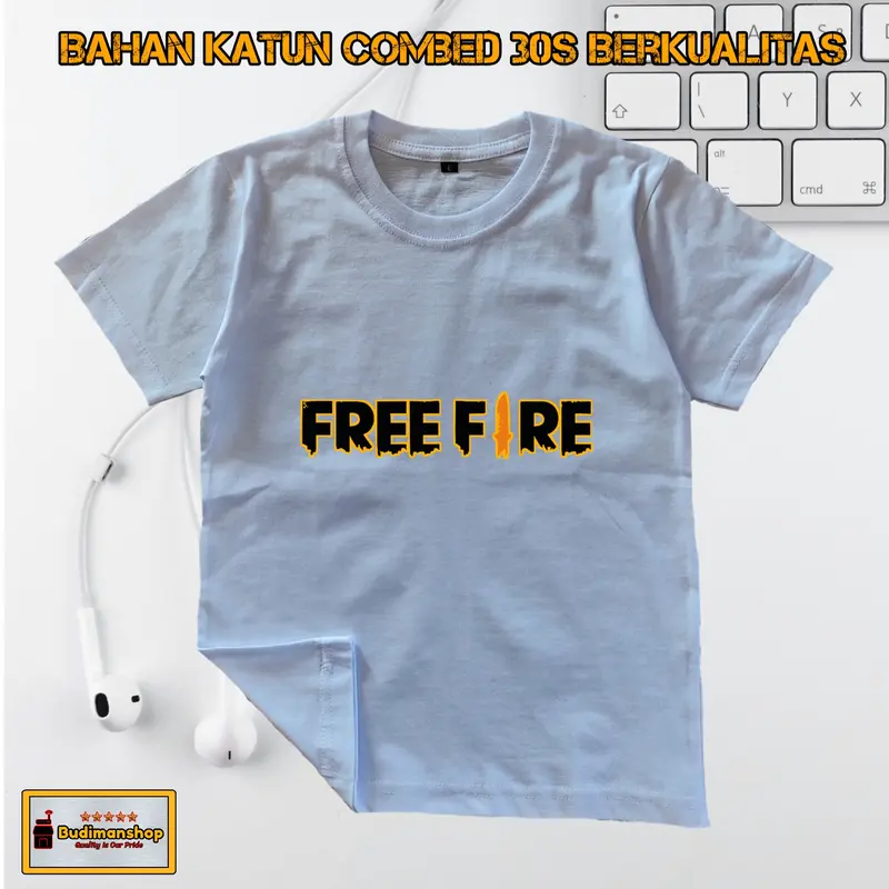 Fashion Kaos Anak Game Free Fire Simple Keren Katun Combed 30s Asli 4