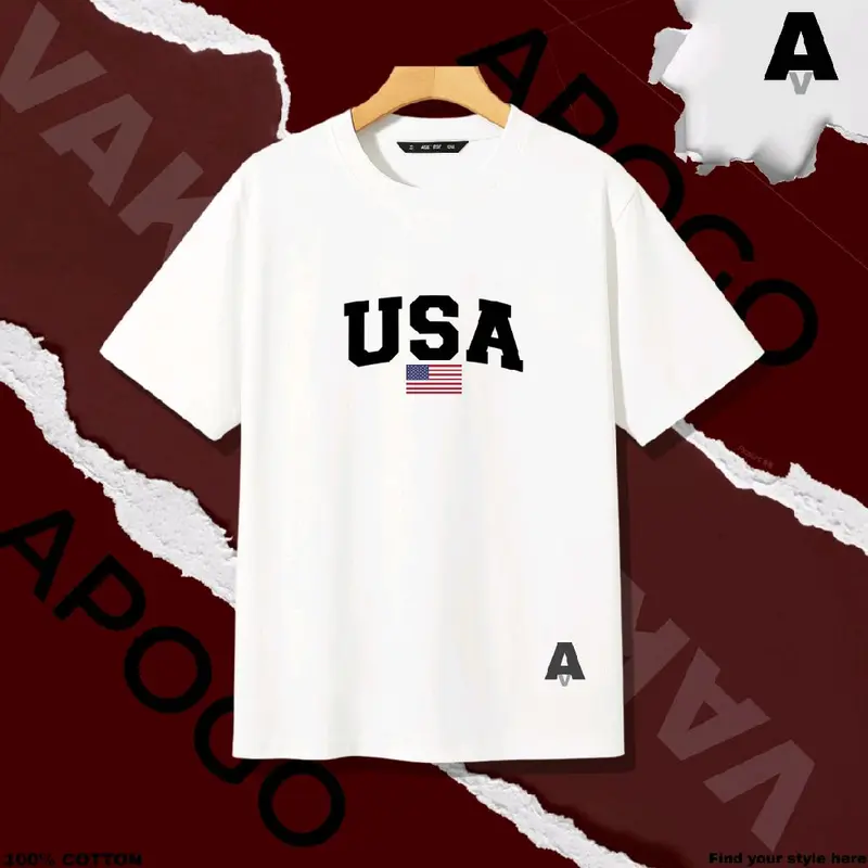 APOGO Kaos Distro Lengan Pendek Tag USA Bahan Cotton 20s Bisa COD Paket Jualan Baju 2