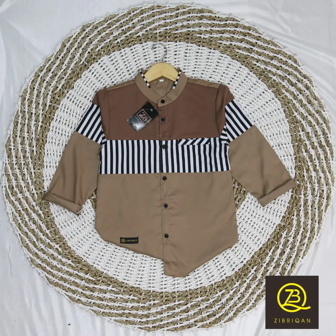 (GRATIS PECI) ZIBRIQAN Baju Koko Anak Nyaman Lengan Panjang KAUTSAR bahan Toyobo usia 8-13 tahun Muslim Setelan Katun