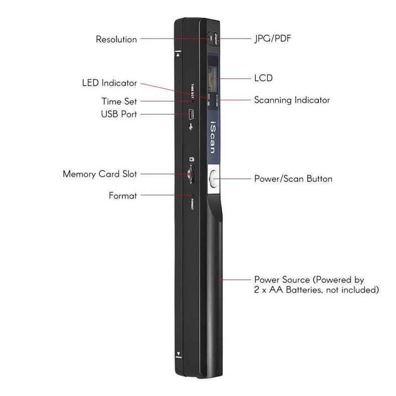 iScan Máy scan màu di động iScan 900DPI độ nét cao scan ảnh siêu nhanh quét tài liệu cầm tay định dạng JPG PDF 100% Thiết bị điện tử Đồ dùng hàng ngày