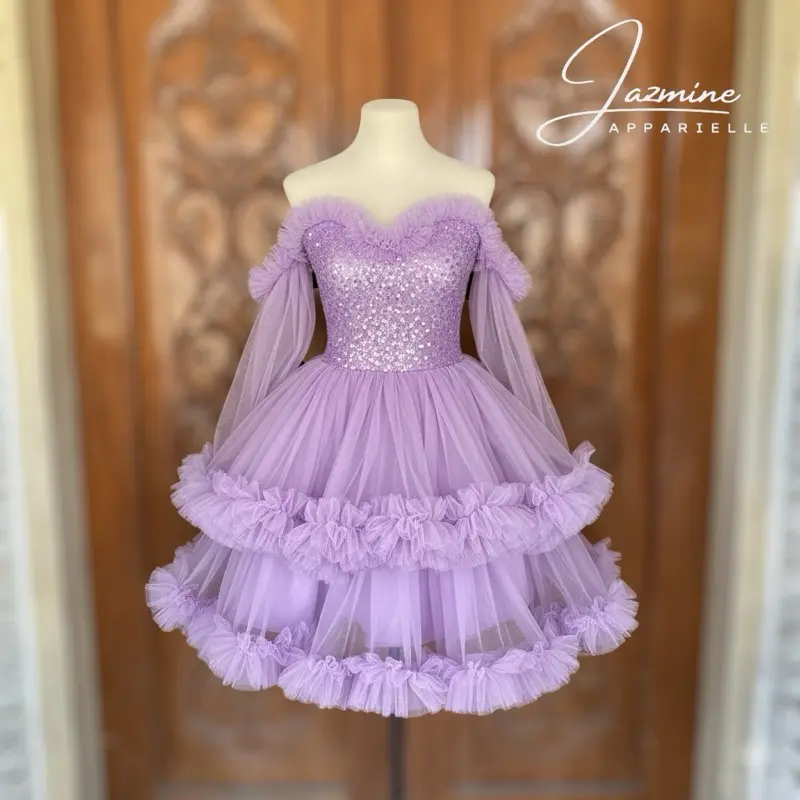 strapless open back dress Strapless Long Glitter Prom Dress with Side Sash– PromGirl main image 1