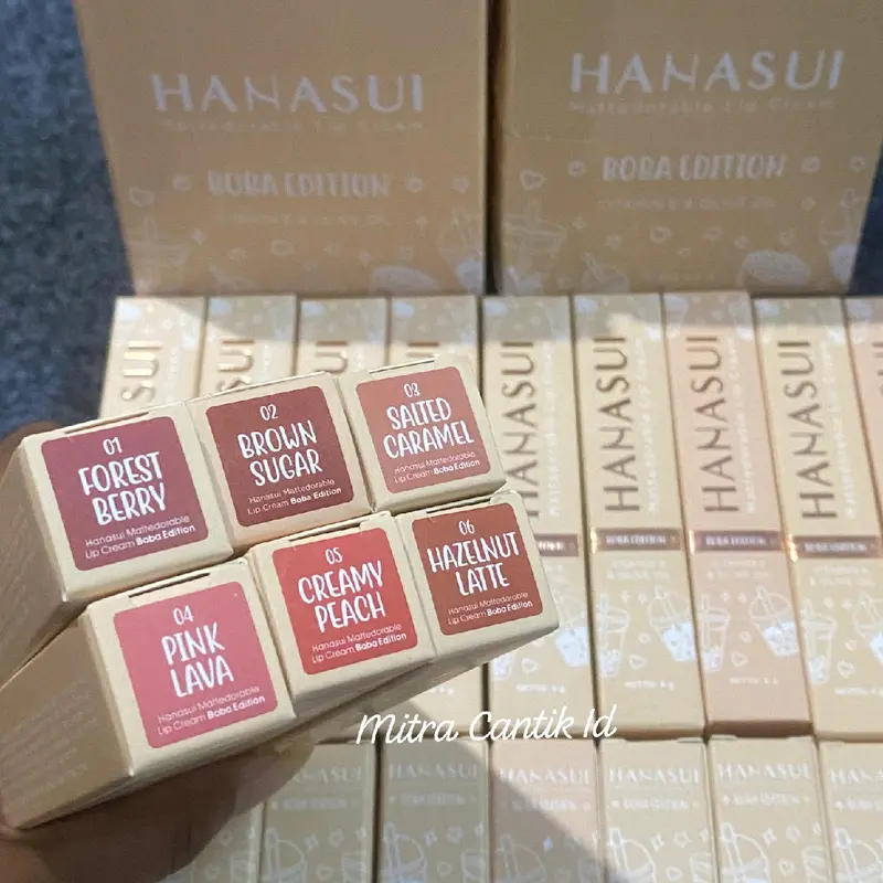 Paket Usaha 1 BOX (12 PCS) LIP CREAM HANASUI MATTEDORABLE LIP CREAM HANASUI BOBA EDITION Lipcream 0