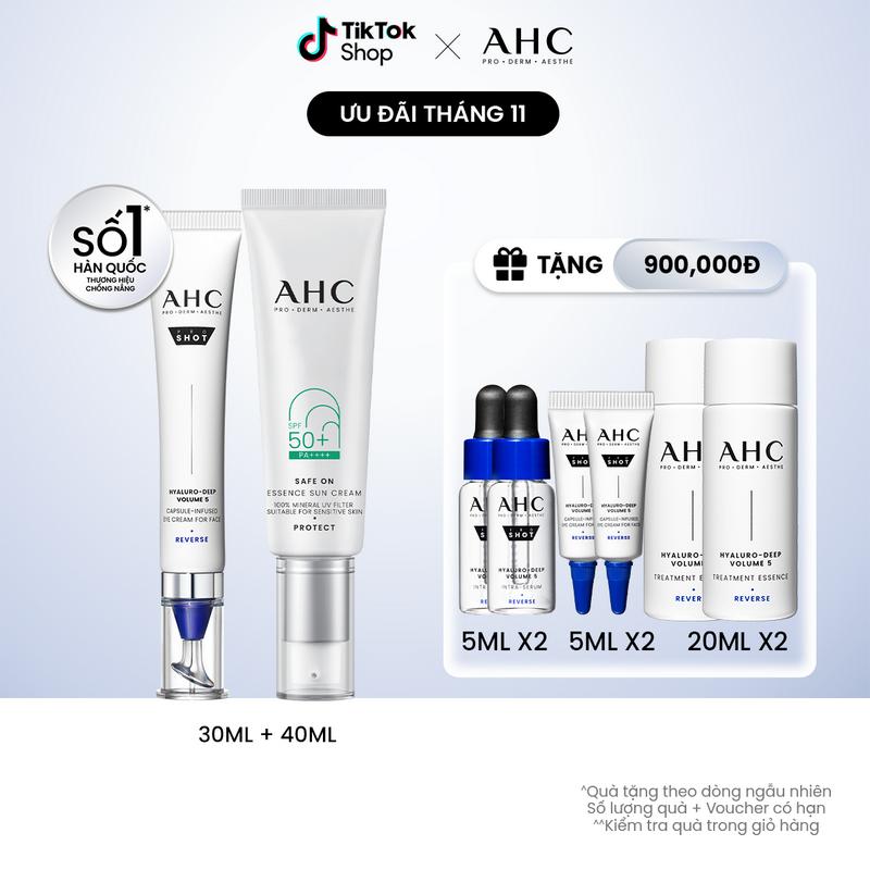  Bộ đôi Kem mắt cho mặt + Sữa Dưỡng chống nắng cấp ẩm AHC 30ML + 50ML  1  