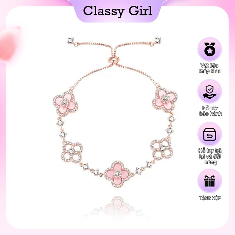 【Giảm giá ra mắt sản phẩm mới Vòng tay cỏ 4 bốn lá xà cừ phụ kiện nữ làm quà tặng cho bạn bè người thân, phong cách thanh lịch sang trọng và nhẹ nhàng dành cho các cô gái-Classy Girl