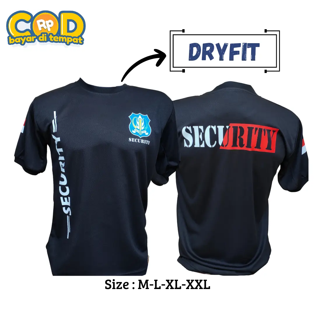 Kaos Dryfit Jersey Security Satpam Motif Terbaru Lengan Pendek