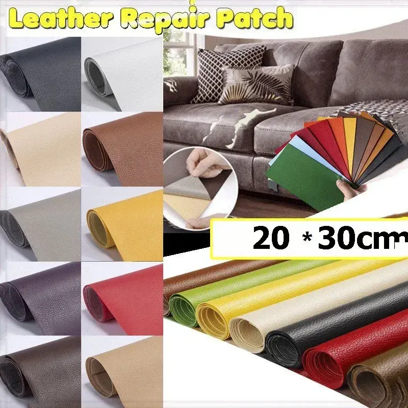 20x30cm Strong Self-adhesion PU Leather Repair Patch Multicolor PU Sofa Hole Repair Chair Seat Bag Fix Car Sticker Decoration