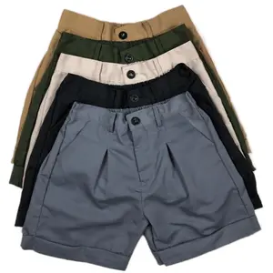 Arjaz Shop - Celana Pendek Shortpants Bahan Katun Tebal Belakang Karet Nyaman Kantong Santai ritsleting Kancing Hitam