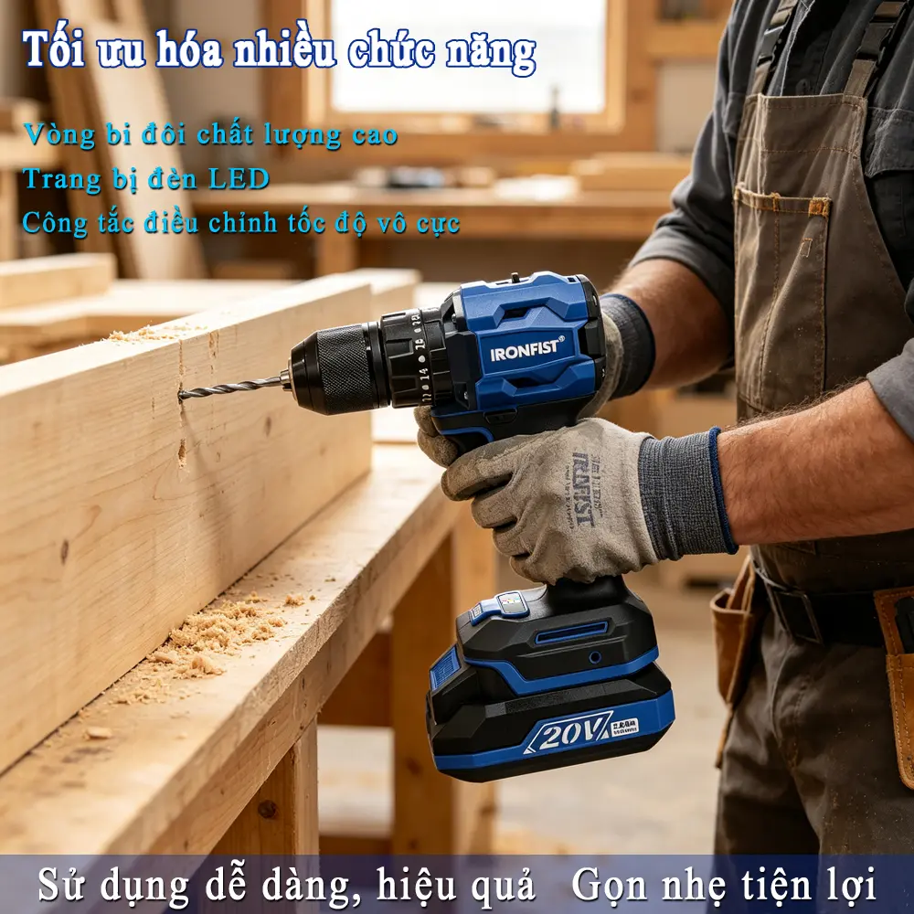 【Mới】IRONFIST Máy khoan không dây, 13mm Mô tơ không chổi than, 60NM, 1/2" Chuck, Dạng nhỏ gọn, Bộ dụng cụ | BigBuy360 - bigbuy360.vn 【Mới】IRONFIST Máy khoan không dây, 13mm Mô tơ không chổi than, 60NM, 1/2" Chuck, Dạng nhỏ gọn, Bộ dụng cụ | BigBuy360 - bigbuy360.vn