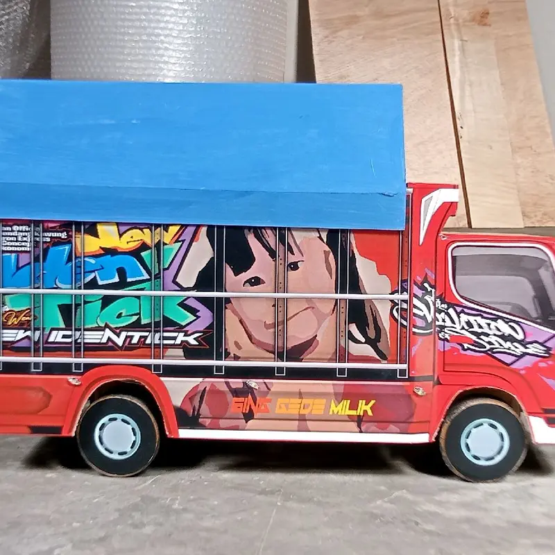 COD MINIATUR TRUK OLENG ASLI KAYU PROMO GRATIS ONGKIR TERMURAH TERKEREN, TERLARIS TERBARU  Lampu 3