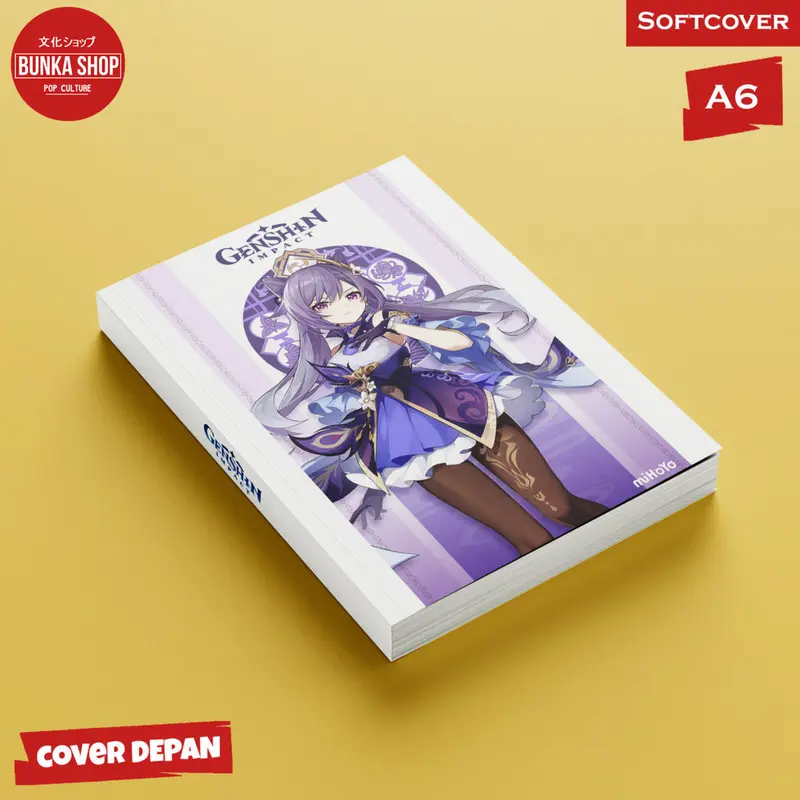Pocket Note Hardcover Anime Genshin Impact  A6 Buku Tulis Catatan isi kertas polos Putih 7