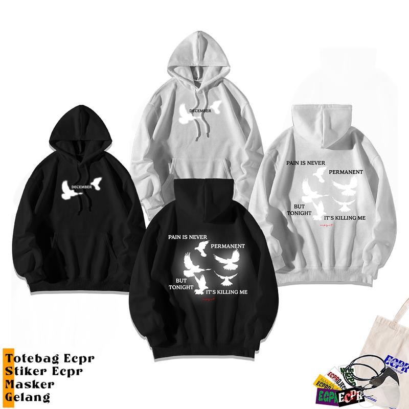 [Reflective Version] Hoodie Pain I Never Permanent Cotton Fleece unisex 0