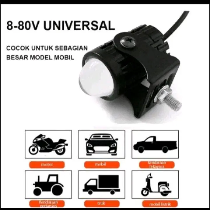 Lampu LED sorot dua warna laser  24 Volt  Laser D2 High Low 2 Warna Putih Kuning Truk Bus Fuso Canter Tronton PnP BA20D Jauh Dekat Dim Hi Lo Kaki Tiga Truck Bis 3