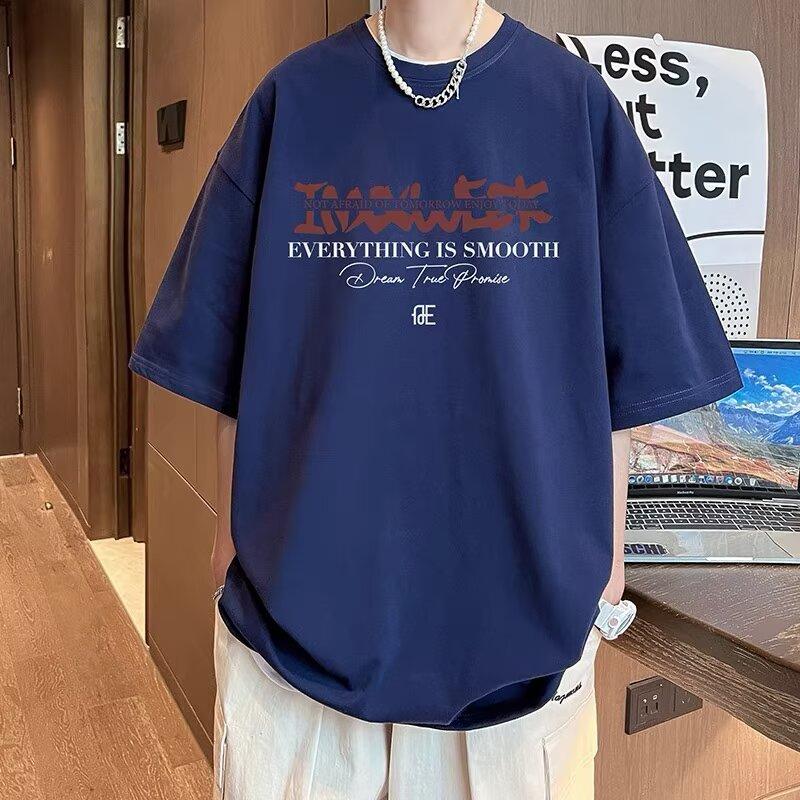 Product Introduction of Áo Thun Ngắn Tay, 180g, Dành Cho Nam, Trang Phục Mùa Hè, Phong Cách Mới Cho Năm 2025, Hợp Xu hướng, Thương Hiệu Hợp Xu Hướng, In Chữ, Tay Lỡ, Dáng Rộng Vừa Vặn, Áo Trên Menswear Cổ Tròn 6