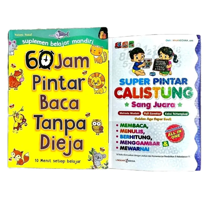 [ Paket isi 2 Buku ] Buku 60 Jam Pintar Baca Tanpa Dieja  BAHAN HVS dan Buku CALISTUNG..BEST SELLER