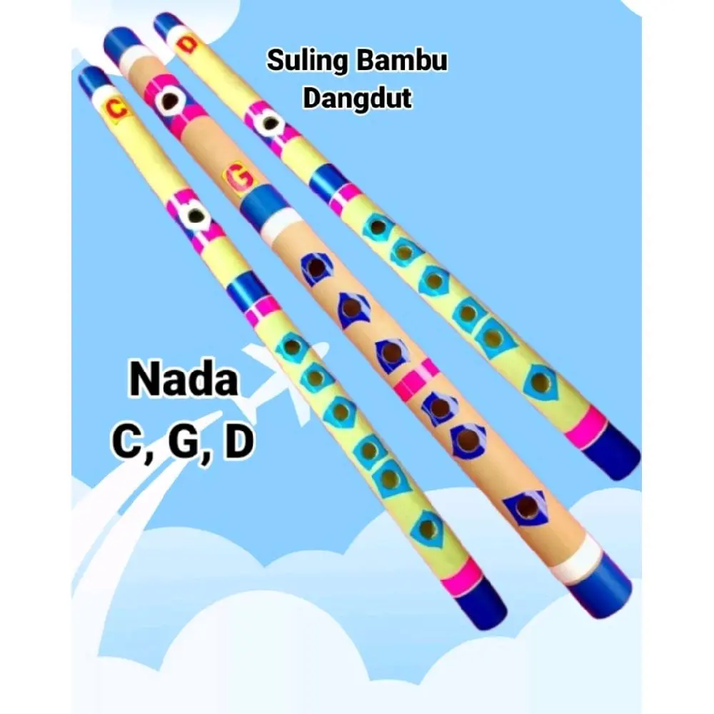 3 buah seruling bambu dangdut nada C, D, G