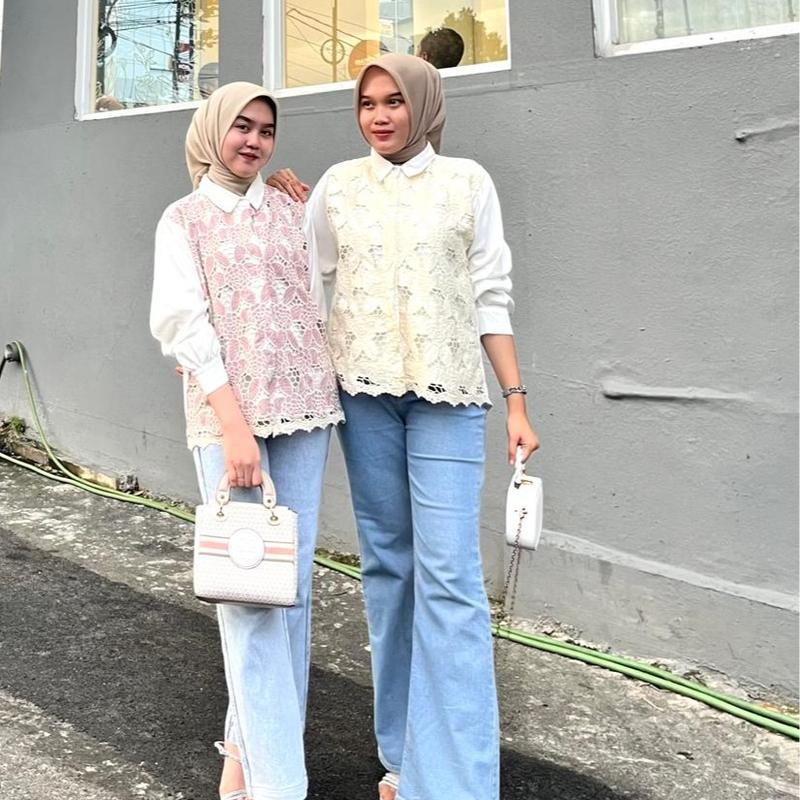 Savia Blouse -Basic , Kemeja Burkat Razka outfit 2