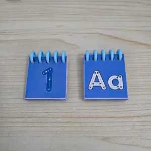 Flashcard Edukasi Anak Angka & Huruf Wipe and Clean Mini ukuran 5,7×4,3 cm | Mainan Belajar Menulis & Membaca | Busy Book Ring