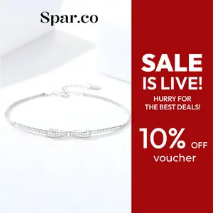 Spar.co Silver Full Zircon Bow Bracelets - Gelang Full Zircon Model Pita Aksesoris Wanita High Quality SP-AAD1121 sparco  gelang