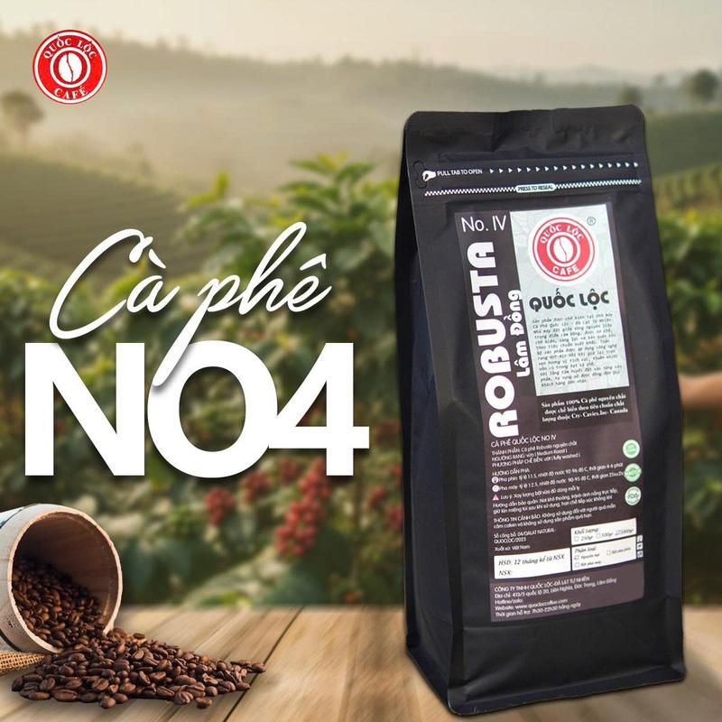 Cà phê rang mộc No4 Robusta chế biến ướt Cafe Coffee