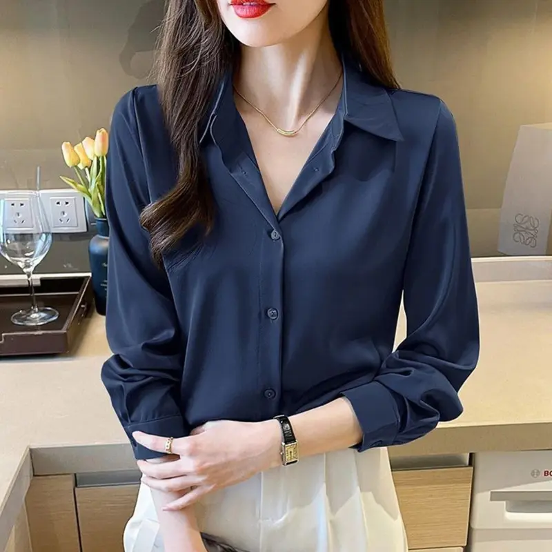 Kemeja Polos Basic Style Korean Cantik Kekinian Matt Shakila Twill Nyaman By Azka Collection 3