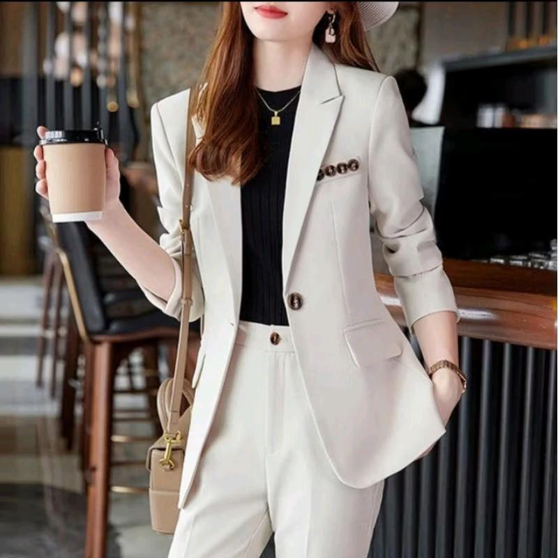 Jas Wanita Blazer Korean Motif TerbaruJas Kerja Kantoran Wanita 2