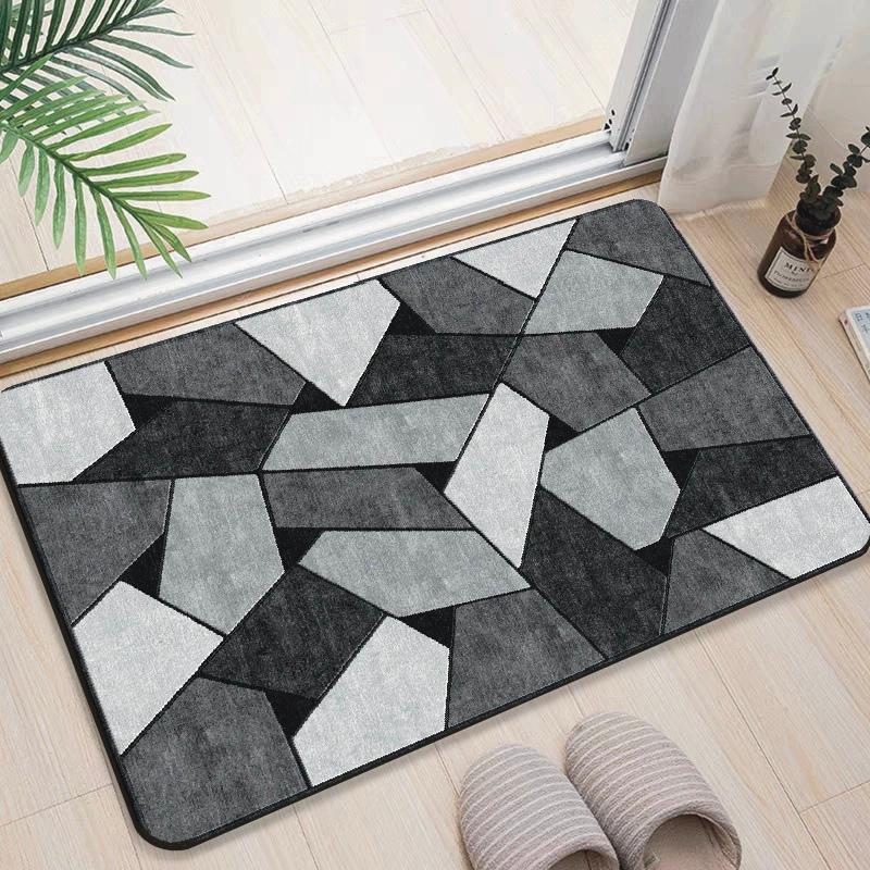 Geometric Mat Modern Geometric Door Mat Anti Slip Crystal Velvet Entrance Mats ...