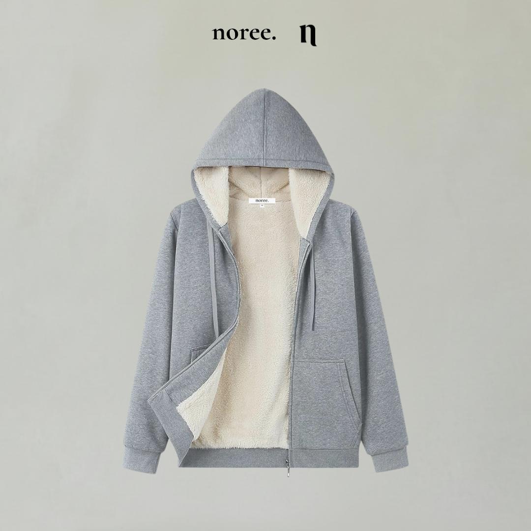 Noree Sherpa Fit Hoodie Zipper Cotton Fleace Sherpa Full Bulu | Abu Misty