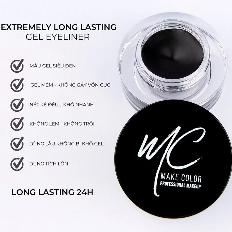 Gel kẻ mắt MC Make Color chống nước không lem không trôi chất mịn dễ tán rõ nét chính hãng