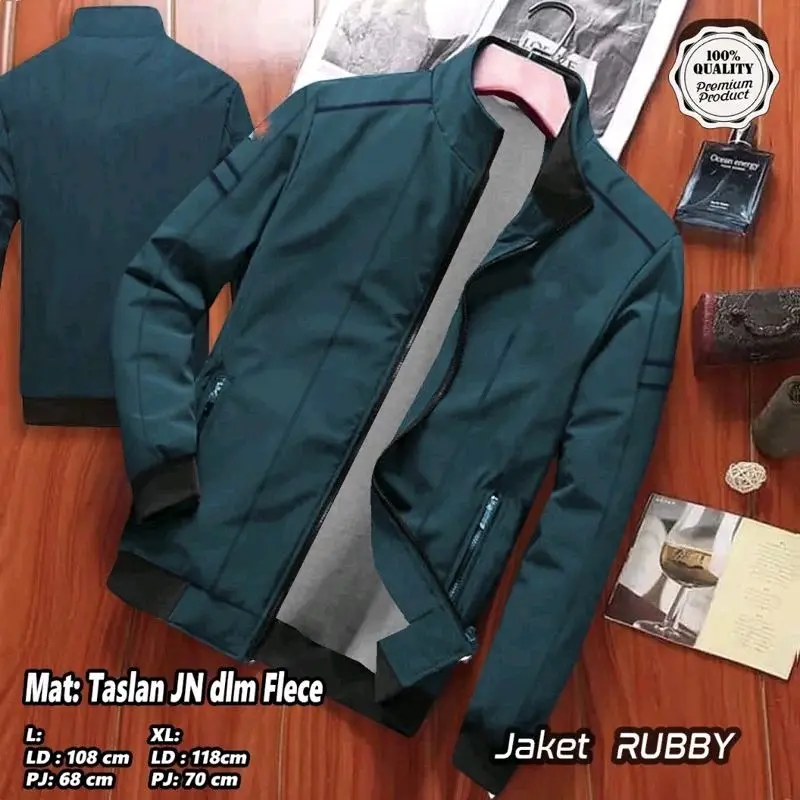 Jaket winter rubby bahan taslan jaket pria anti air dan anti angin Jaket jumbo 2Xl 3xl 4xl 5xl 6xl 7xl 8xl parasut manis