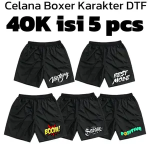 BOXER PRIA|TANPA SAKU|KOLOR PRIA|BOXER PREMIUM|CELANA PENDEK PRIA|BOXER MOTIF DEWASA HITAM SPORT Santai Remaja Sablon Karet Standar Shorts Unisex