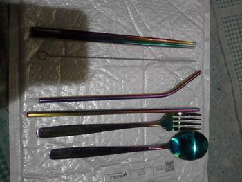 Product Review of Set Alat Makan Sendok Garpu Sedotan Sumpit Stainless dengan Kantong 6Pcs TaffHOME - T10 Cutlery Unik Estetik Outdoor from N**A .**? 0