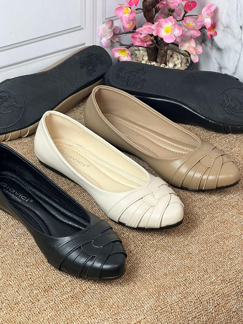 Product Introduction of Flat Shoes Wanita Slip On Bahan Sintetis Premium FR-06 Gravici Sepatu Kerja Cewek sepatu  kerja Perempuan Hitam Karet flat shoes kuliah 3 sepatu  ceper 2