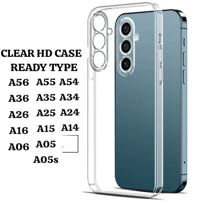 2.0mm Clear HD Soft Case Bening For Samsung A57 A37 A17 A07 A56 A36 A26 A16 A06 A55 A35 A25 A15 A05S A54 A34 A24 A14 Premium Soft Casing Protector Camera