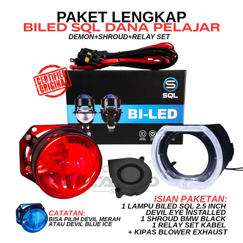 PAKET MURAH BILED SQL by AES Biled Lampu LED 2.5 Inch 58 WATT Dana Pelajar LENGKAP 2