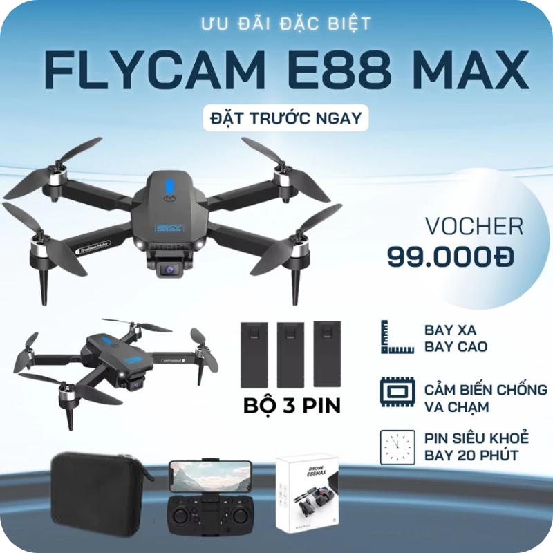 Máy bay camera flycam,E88 Max điều khiển từ xa quay phim mini giá rẻ flycam drone camera kép góc rộng 120 độ