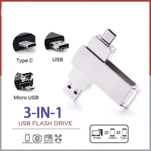 Flashdisk USB 2TB Original 3 in 1 Type C 1TB Penyimpanan Storage