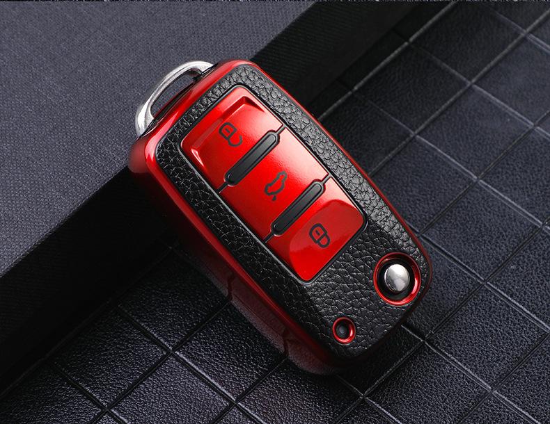 Product Introduction of For Leather Car Key Case Full TPU  Cover Protection Shell Bag for VW Tiguan Passat Golf Jetta Lavida Skoda 15